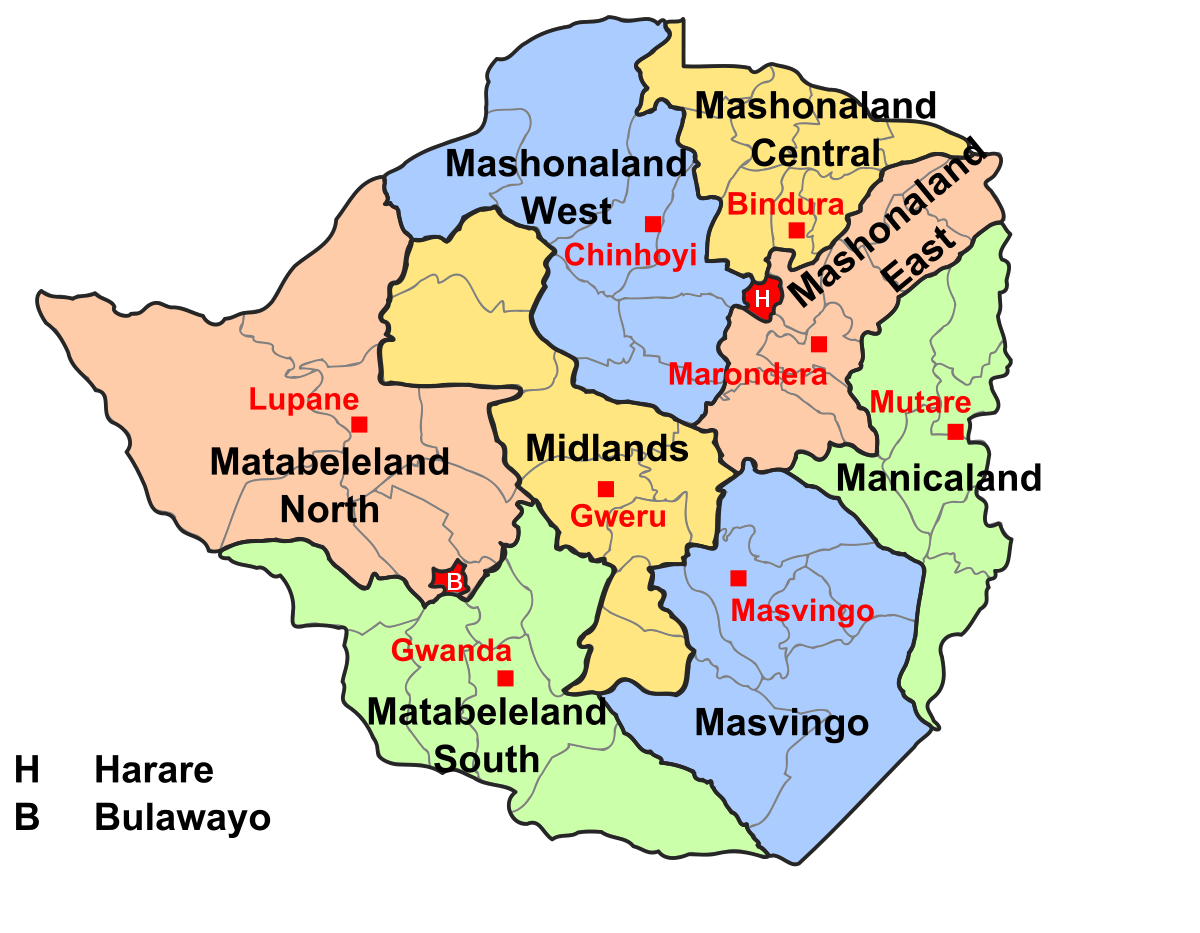 Map Of Zimbabwe 